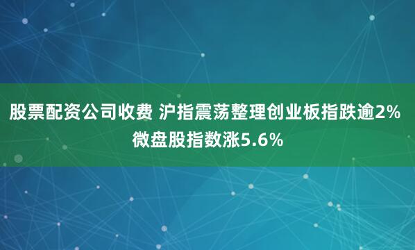 股票配资公司收费 沪指震荡整理创业板指跌逾2% 微盘股指数涨5.6%